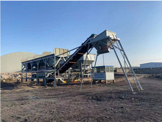 Schuurtjesband mobiele gestabiliseerde grondmengstation met horizontale cement silo